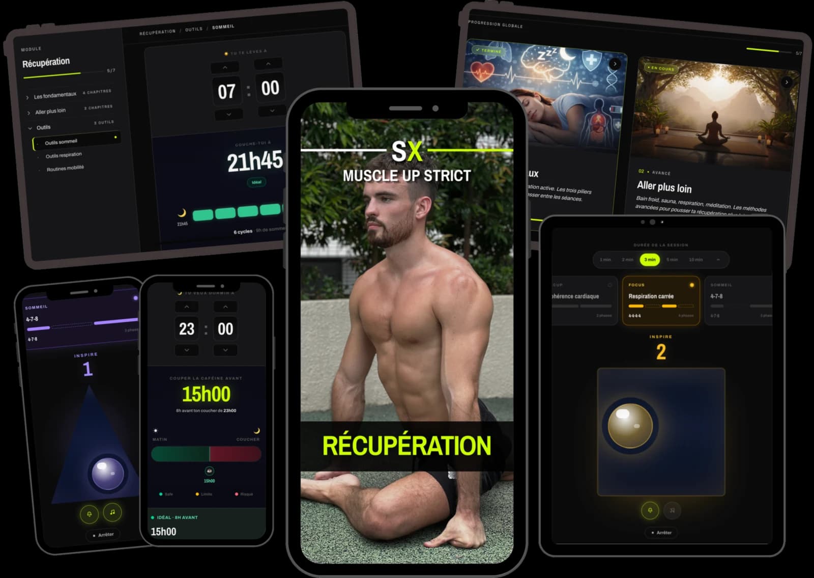 Aperçu de l'application — module récupération