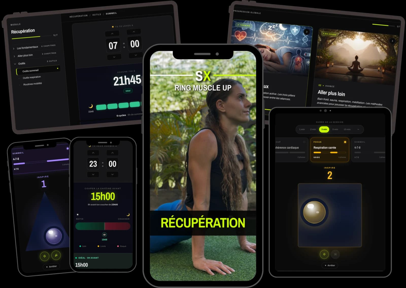Aperçu de l'application — module récupération